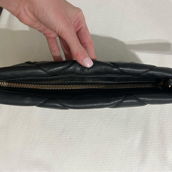 Banana Republic Black Quilted Clutch w/ Gold Hardware - Picture 3 of 7